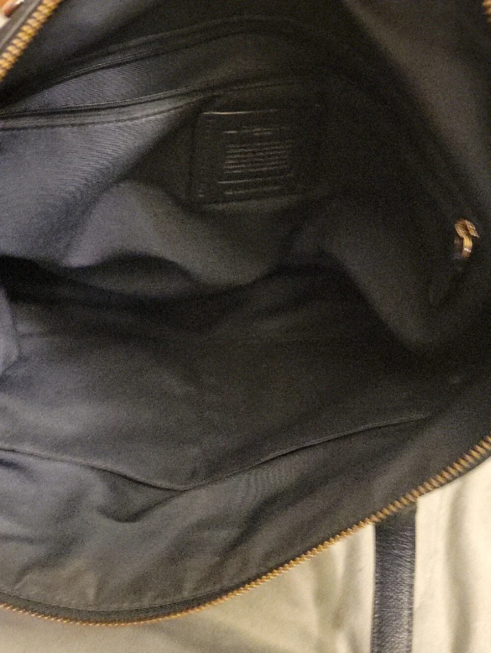 COACH Black Leather Tote Bag with Gold Hardware